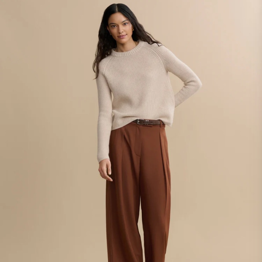 Jenni Kayne Women's‎ 100% Cashmere Fisherman Oatmeal Sweater Size XS
